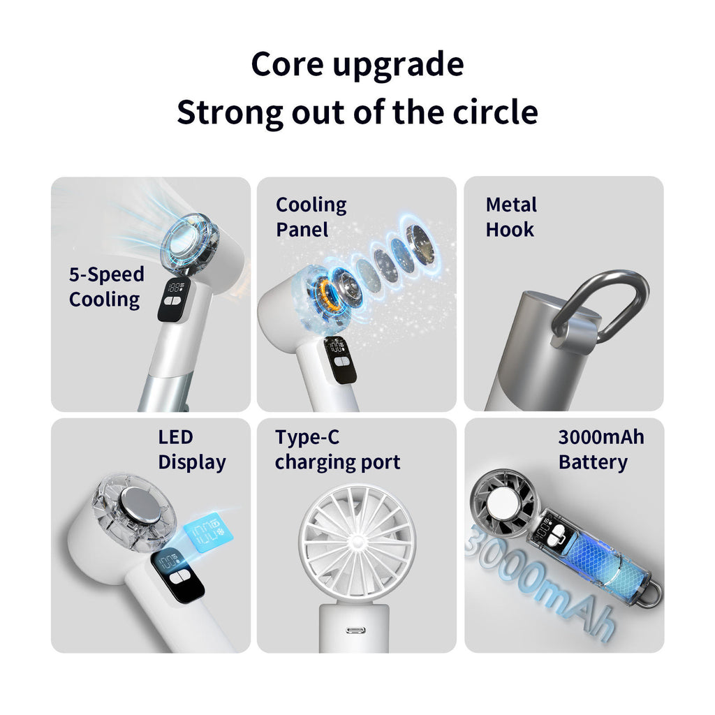 Portable Mini Fan with LED Display — WY-F29A