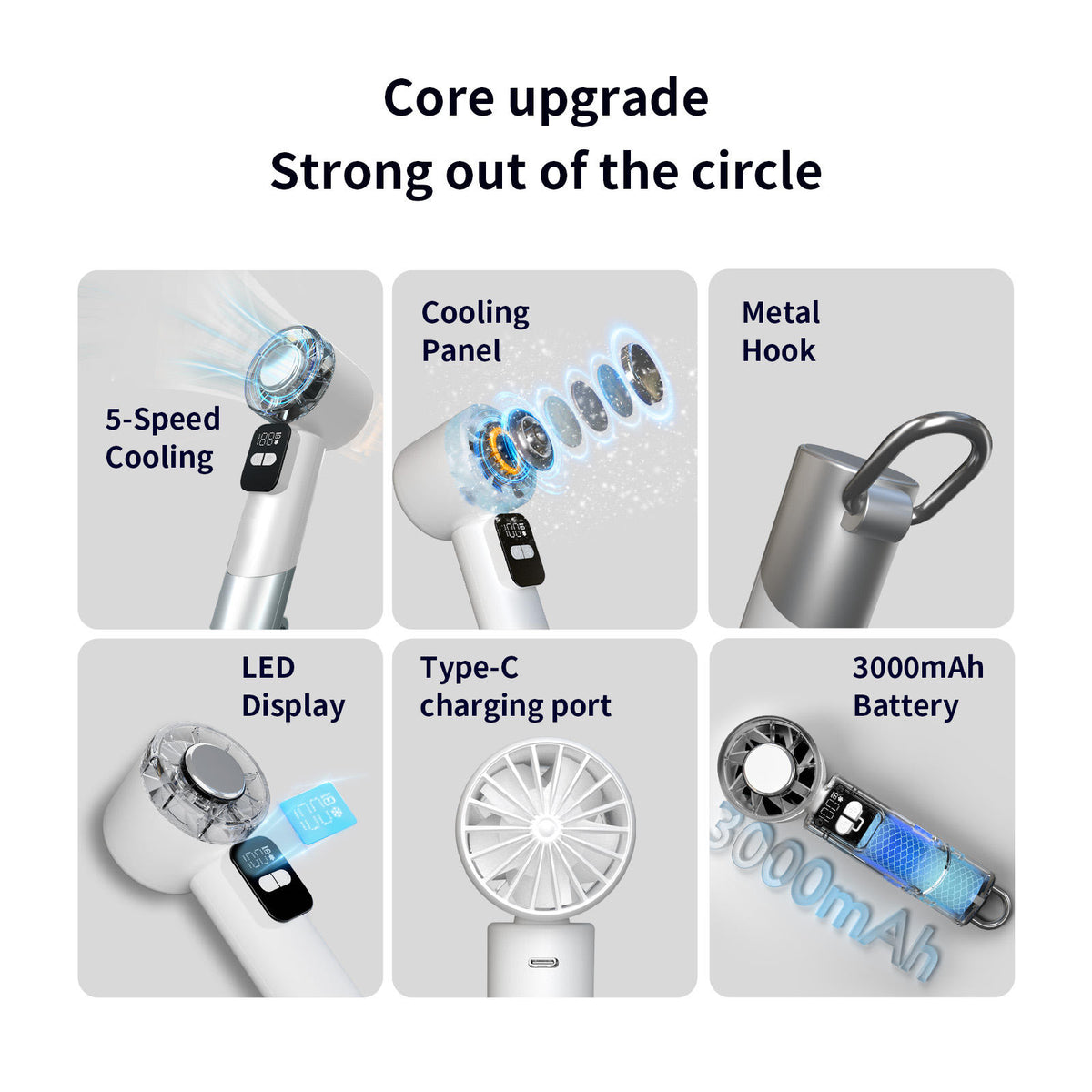 Portable Mini Fan with LED Display — WY-F29A