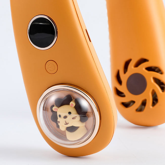 Custom Personal Mini Portable Wearable Neck Fan Kids Bladeless USB Rechargeable 2400mAh Battery Car Use Household Outdoor Hotel