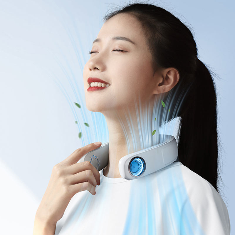 Rechargeable Neckband Fan with Cooling — WY-F21
