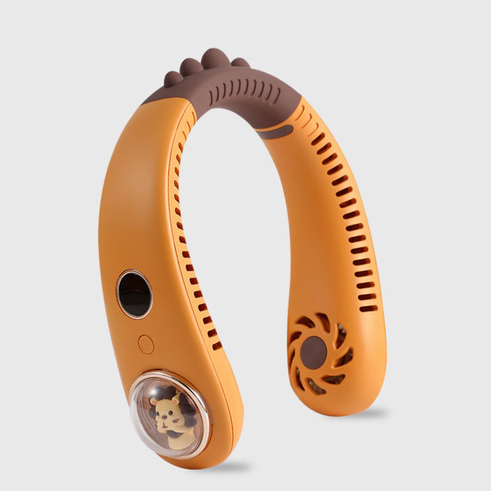 Custom Personal Mini Portable Wearable Neck Fan Kids Bladeless USB Rechargeable 2400mAh Battery Car Use Household Outdoor Hotel