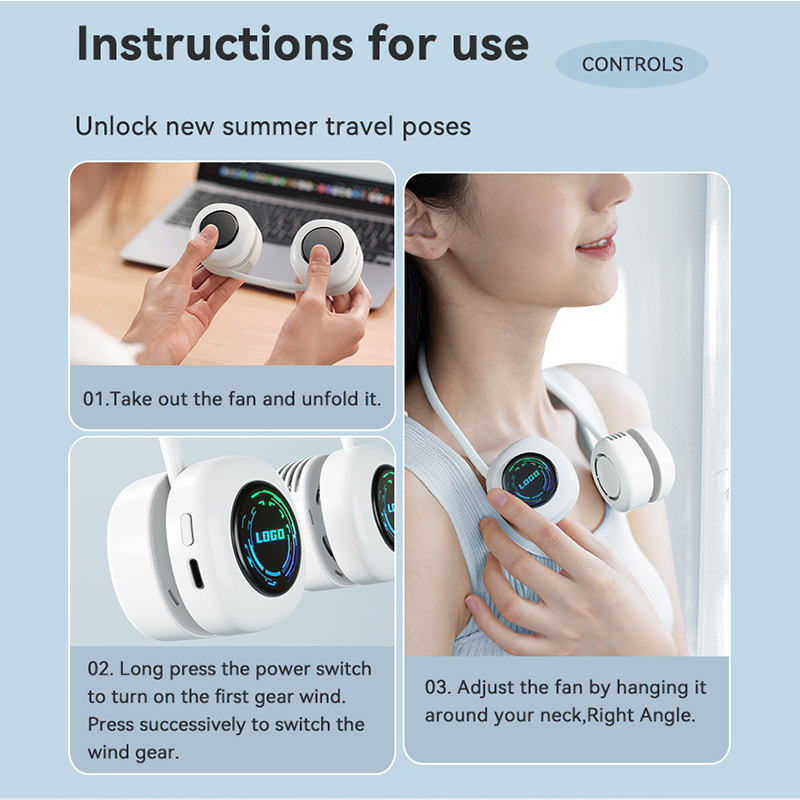 Foldable Neck Fan with Night Light — WY-F19