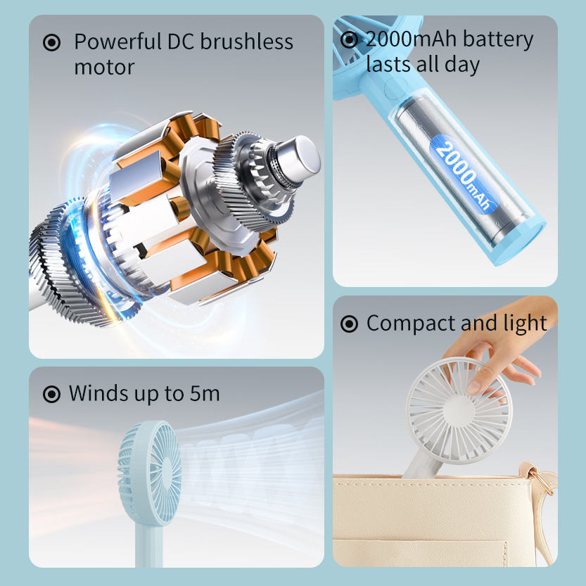 Handheld Fan, 1200/2000mAh — WY-F27